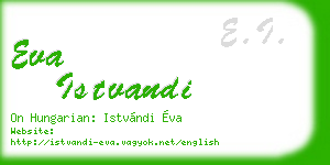 eva istvandi business card